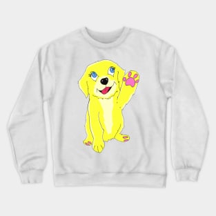 Dog Waving Pocket, Cute Puppy Pocket Crewneck Sweatshirt